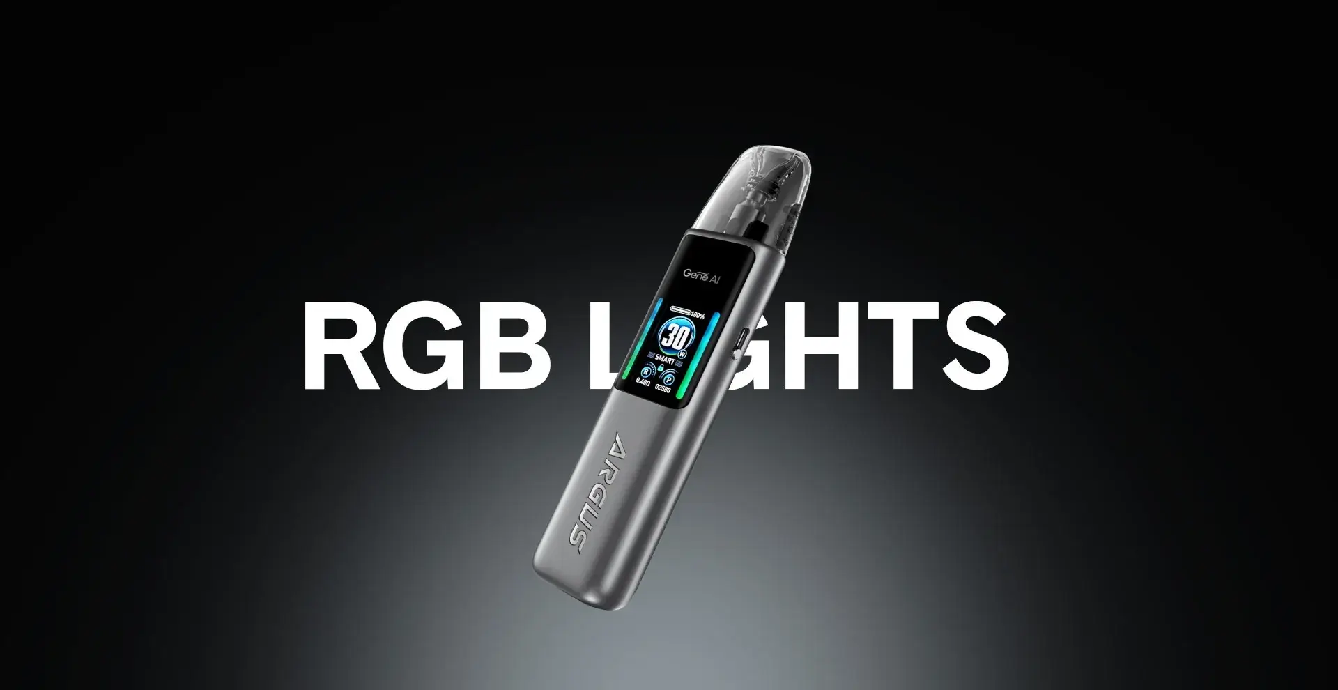 VOOPOO ARGUS G2 彩色螢幕與 RGB 燈效功能示意圖