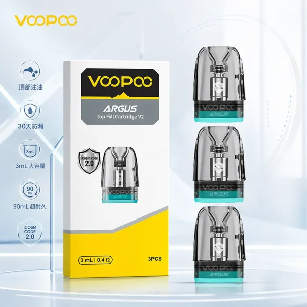 VOOPOO ARGUS V2 頂部注油煙彈 3mL 3入裝 VOOPOO ARGUS V2 頂部注油煙彈 3mL 3入裝 0.4Ω 0.7Ω