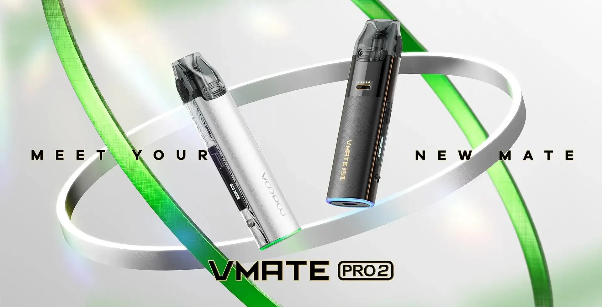 VOOPOO VMATE PRO 2 小煙主機與 ECO 模式形象示意圖