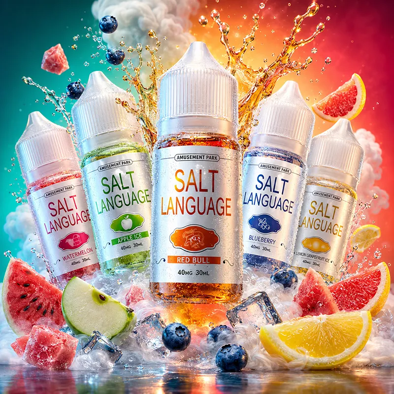 SALT LANGUAGE 鹽語煙油 30ml 瓶身與果香風味展示